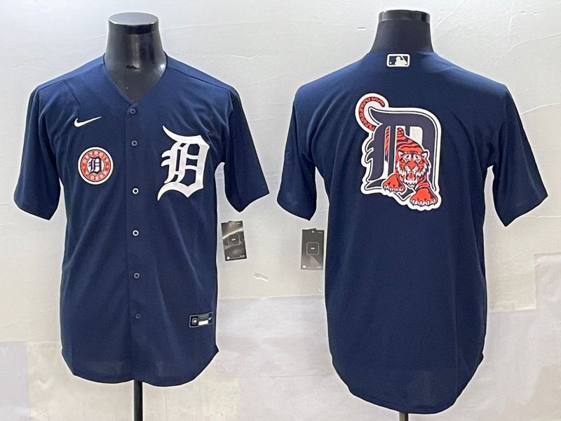 Men 2025 Detroit Tigers Blank Dark Blue Game Nike MLB Jersey style 11